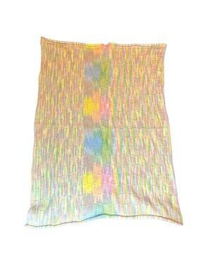 Vintage Hand Knit Baby Blanket 34x46
